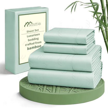 6pcs Cooling Bed Sheets Sets Queen Size - Ultra Soft & Luxuriously Cooling For Hot Sleepers, 17" Deep Pocket, Double Stitching, Christmas Decorations Perfect For Christmas Gift - Queen Bed Sheets