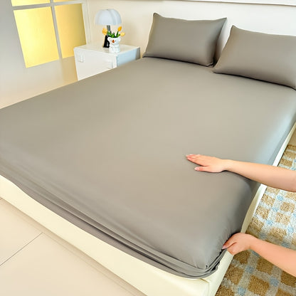 1pc Soft Fitted Sheet, Bed Sheet, Comfortable Multifunctional Mattress Cover, Suitable for Bedroom, Guest Room, Apartment, School, All-Season Bedding [Pillowcase Not Included]