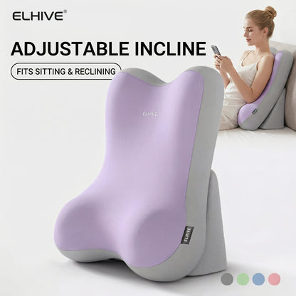 Reading Bed Rest Pillow, 2pcs Adjustable Memory Foam Wedge Pillow, Extra Large Backrest for Sitting Up in Bed, Cozy Triangle Cushion for Watching TV, Gaming, Laptop, Relaxing, Leg Elevation, Detachable Headrest, Washable Cover for Adults