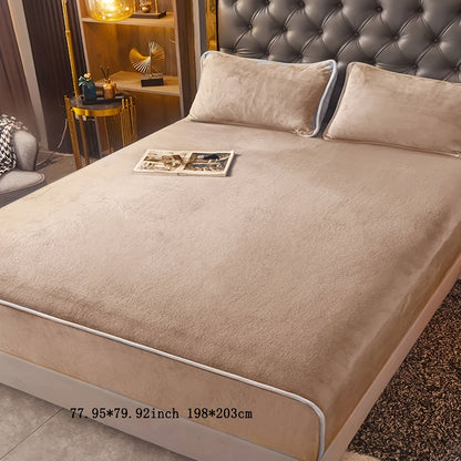 1pc Milk Solid Color Fitted Sheet