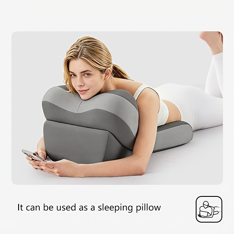 Reading Pillow for Sitting Up in Bed, Ergonomic Back Support Pillow with Memory Foam Lumbar Support, Adjustable 2-Piece Split Design Bed Rest Cushion, Non-Slip Comfortable Backrest for Watching TV, Gaming, Working, Nursing