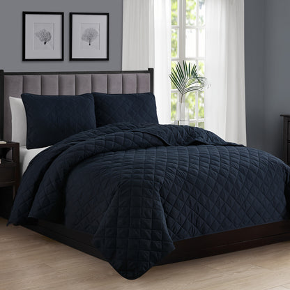 2/3pcs Diamond Quilt Set, All-season Bedding Set-Includes Quilt and Shams, Soft, Hypoallergenic, Breathable, Machine Washable, Wrinkle Free, Fade Resistant, Shrink Resistant