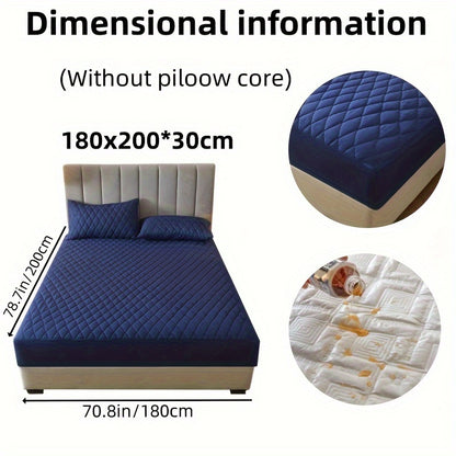 2/3pcs Two-Piece/Three-Piece Multi-Color Waterproof Fitted Sheet Set Waterproof Mattress Protector Fitted Sheet and Pillowcase Set Anti-slip Full Cover Protection Cover