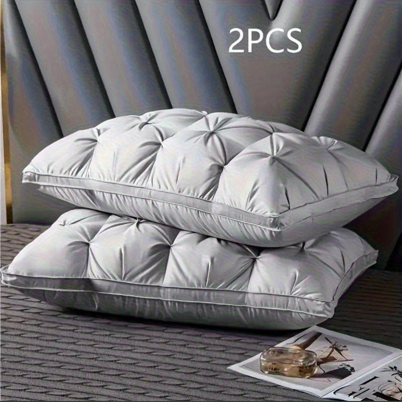 Luxury Hotel-grade 3D Microfiber Filling, Perfect for Side And Back Sleepers! 2 Ultra-soft Neck Support Pillows for Deep Sleep, Breathable Fabric Premium Pillow Core Home Decor