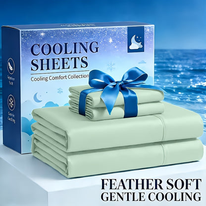 4pcs Cooling Bamboo Fiber Fitted Sheet Set, Children's 4000 TC Extra Deep Pocket 20-inch Sheet, Luxurious Soft Hotel-style Cooling Sheet Set, Suitable for People Who Are Sensitive to Heat, Wrinkle-resistant And Shrink-resistant, Includes Fitted