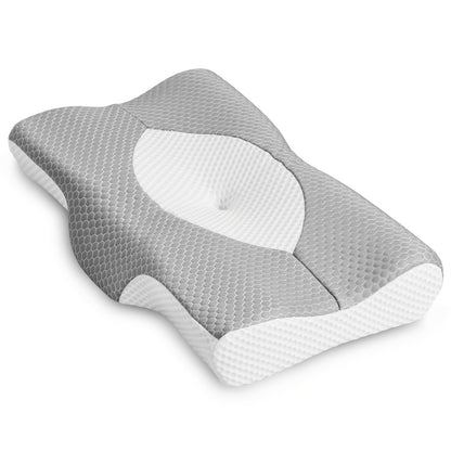 Cervical Neck Pillow, Ergonomic Contour Neck Pillows, Memory Foam Orthopedic Bed Pillow For Side Back Stomach Sleeper, Neck Pillow With Cooling Pillowcase