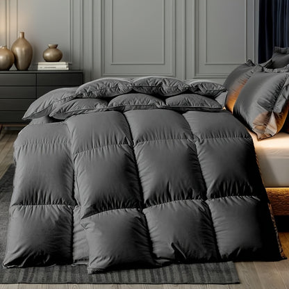 Premium Goose Down Comforter- All Season Duvet Insert - Luxurious Fluffy Hotel Style Bedding Comforter Ultra Soft 100% Cotton Cover with 8 Durable Corner Tabs Enjoy A Comfortable Touch Like Clouds Premium Baffle Box And Exquisite Double Stitching
