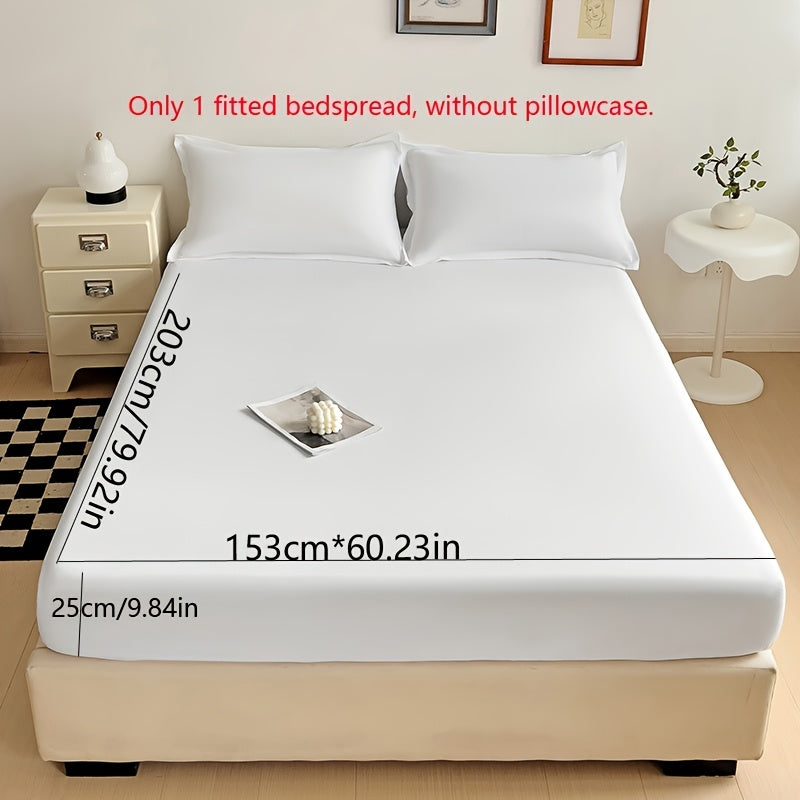Solid Color Fitted Sheet, Soft, Skin-Friendly, and Breathable Bedding, Washable, Suitable for All Seasons, Hotel Mattress Protector. One Single Fitted Sheet, Pillowcases Not Included. Microfiber Brushed Finish Bed Sheet in Dark Blue