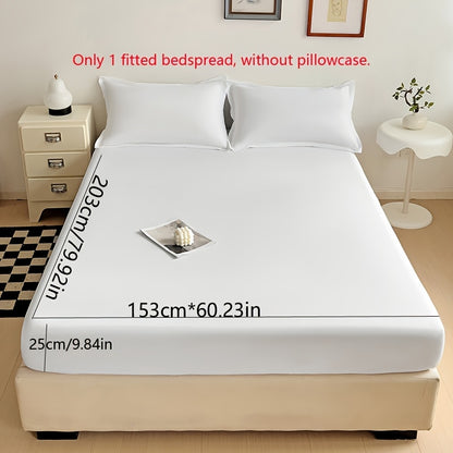 Solid Color Fitted Sheet, Soft, Skin-Friendly, and Breathable Bedding, Washable, Suitable for All Seasons, Hotel Mattress Protector. One Single Fitted Sheet, Pillowcases Not Included. Microfiber Brushed Finish Bed Sheet in Dark Blue
