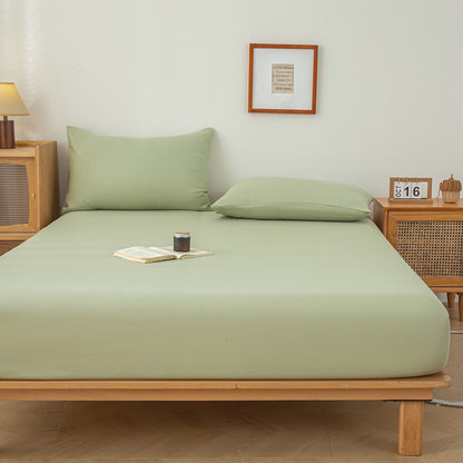 A Solid-color Fitted Sheet Without Pillowcases, a Soft and Comfortable Bedding Mattress Protector with a Non-slip Cover, Suitable for Bedrooms and Guest Rooms. Fitted Sheet Only