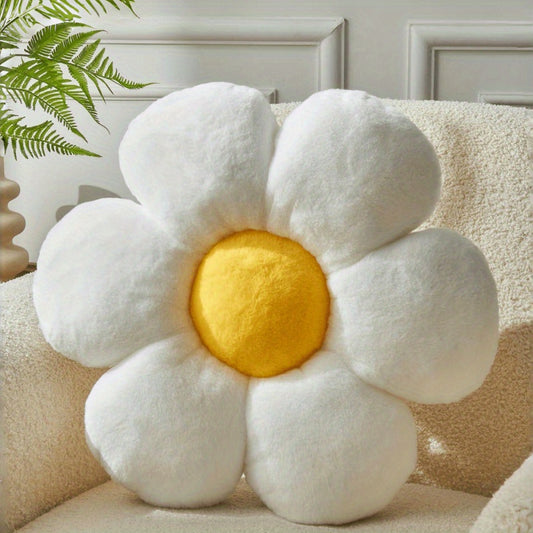 [Ideal Gift] (4 Colors Available) Charming Pink Floral Fluff Pillow - Soft Decorative Floral Cushion Suitable for Living Room Or Bedroom, Ideal Gift for Family And Friends, Comfortable Room Accessory | Casual Style Pillow | Polyester, Floral Decoration
