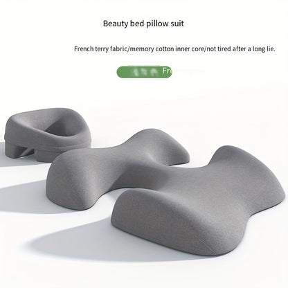 Multi-Functional Beauty Massage Pillow, Facial & Body SPA-Level Support, Contoured Anti-Slip, Soft Microfiber, Classic Design, Comfortable Neck, Back, and Chest Support, Ideal for Home or Salon, All-Season, Hand Wash Only, 200-250 g/㎡ Density