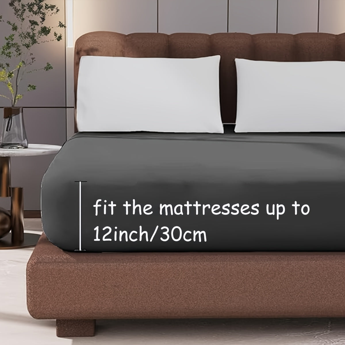 100% Microfiber Ultra-Soft 60"x80" Full/Queen Size Fitted Sheet, Fits Up to 14" Deep Pocket Mattress, Hotel Style Bedding Mattress Protector, Machine Washable, Fade-Resistant, Dark Gray
