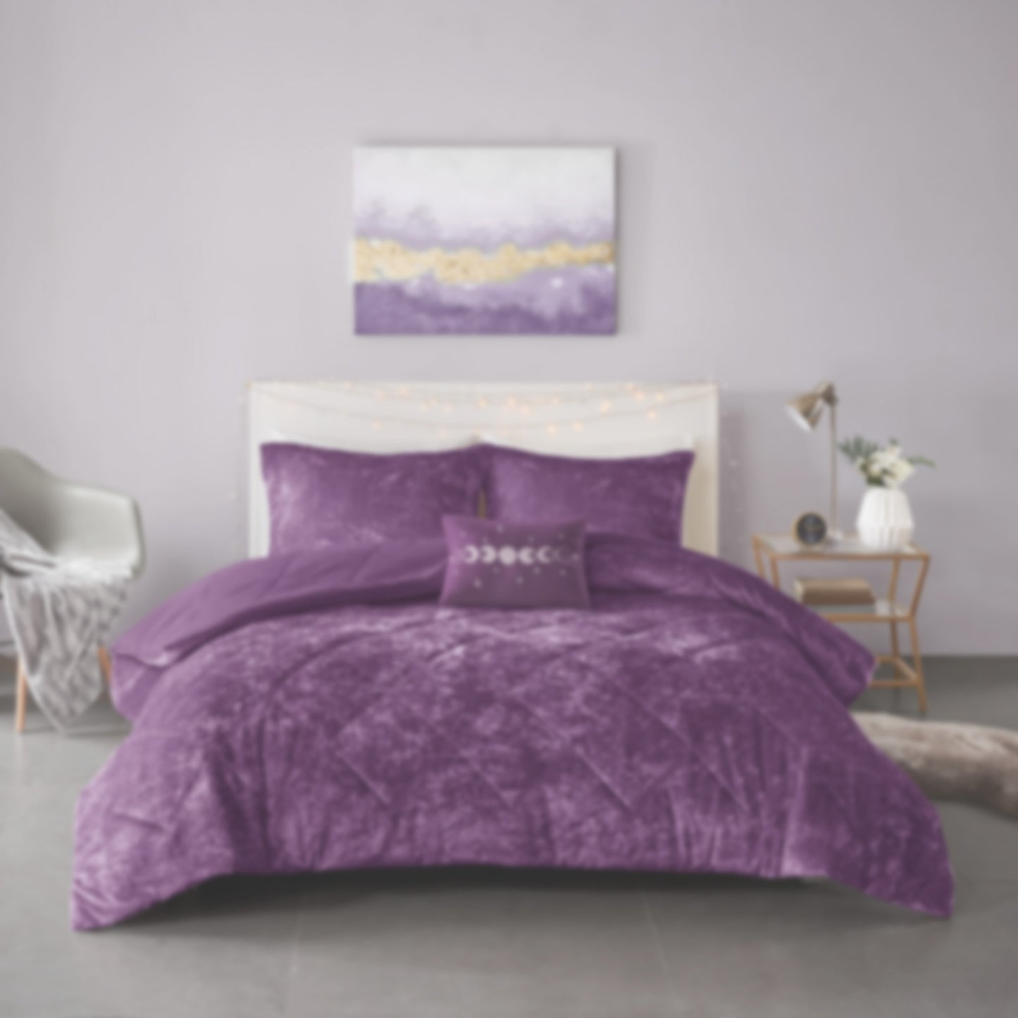 2/3 Piece Comforter Set, Velvet Comforter Set, Luxury Diamond Quilting Comforter Set, Fluffy Comforter Bed Set with Decorative Pillowand, Blush,Purple,Black, Twin/Twin XL,Full/Queen,King/Cal King