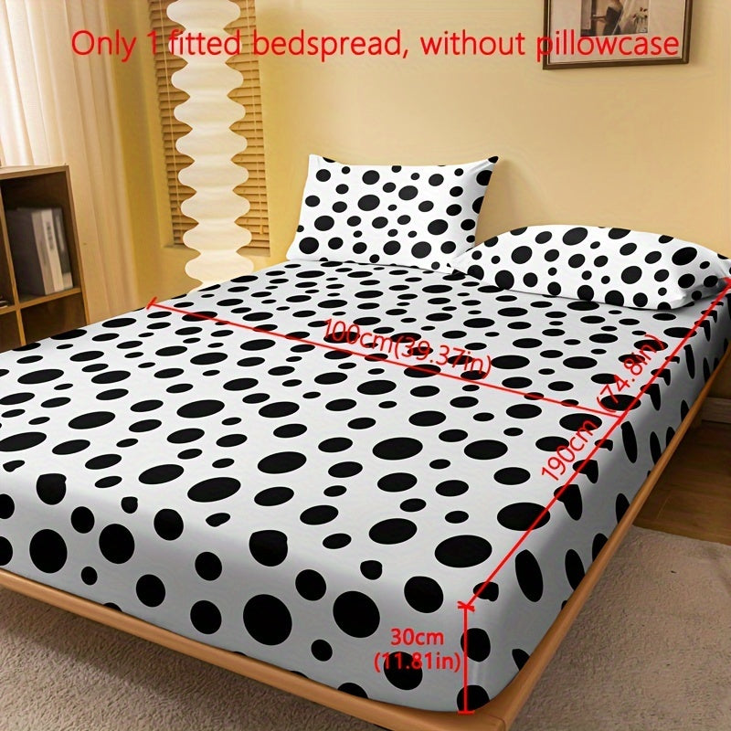 1pc Brushed Fitted Sheet, Soft Comfortable Geometric Pattern Bedding Fitted Sheet, for Bedroom, Guest Room, with Deep Pocket, Fitted Bed Sheet Only, Without Pillowcase