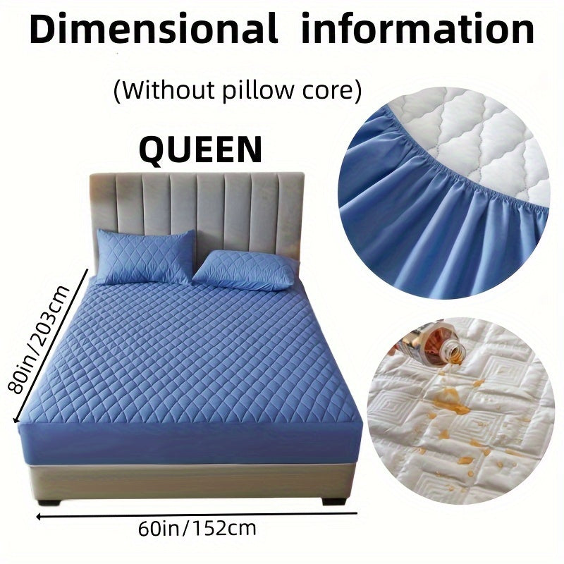 2/3pcs Two-Piece/Three-Piece Multi-Color Waterproof Fitted Sheet Set Waterproof Mattress Protector Fitted Sheet and Pillowcase Set Anti-slip Full Cover Protection Cover