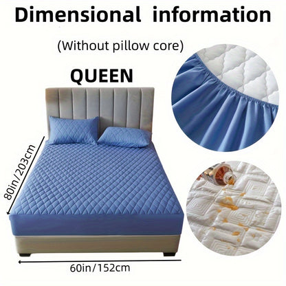 2/3pcs Two-Piece/Three-Piece Multi-Color Waterproof Fitted Sheet Set Waterproof Mattress Protector Fitted Sheet and Pillowcase Set Anti-slip Full Cover Protection Cover