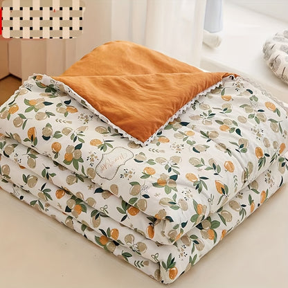 1pc with Cherry Patterns, Made of Skin-friendly and Super Soft Fabric, Suitable for Use in Summer, in Living Rooms and Bedrooms. It's a Gift - a Summer Cool Quilt.