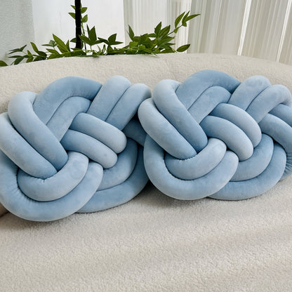 2pcs Knot Pillow Ball 15.75" Soft Plush Decorative Throw Pillow Floor Cushion, Knotted Ring Shape Cushion Dorm Room Decor Household Throw Knot Decorative Cushion for Bed Living Room