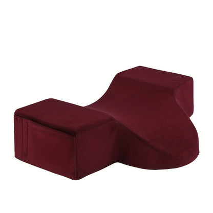 Eyelash Extension Pillow - Eyelash Pillow, Neck and Back Support, Ergonomic Eyelash Bed Pillow, Super-soft Velour Pillowcase, Pockets on Both Sides