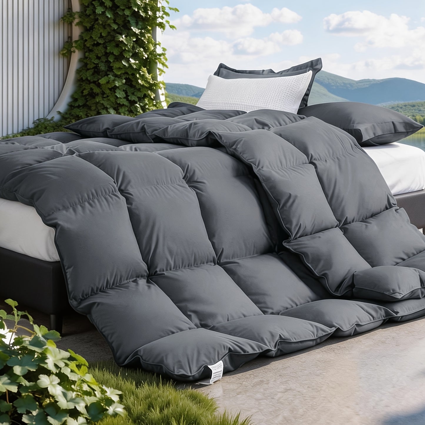 All Season Lightweight Comforter, Breathable & Cooling Duvet Insert, Soft Fluffy Quilt for Year-Round Use, Hotel Quality, Stay Cool & Sweat-Free, 8 Corner Tabs