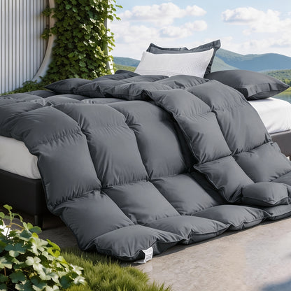 All Season Lightweight Comforter, Breathable & Cooling Duvet Insert, Soft Fluffy Quilt for Year-Round Use, Hotel Quality, Stay Cool & Sweat-Free, 8 Corner Tabs