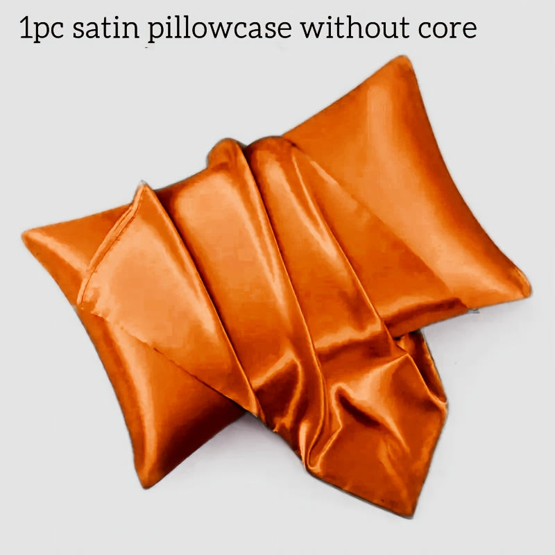 1pc Home Comfort Satin Pillowcase - Envelope Closure - Soft and Skin-Friendly