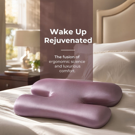 Contemporary Satin Beauty Pillow, Slow Rebound Beauty Pillow with Satin Cover, Ergonomic Contour for Side Back Stomach Sleepers, Cooling Breathable Lightweight for Sleeping Home Travel Use
