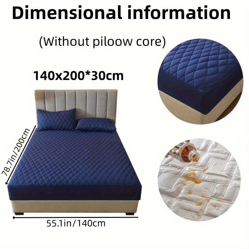 2/3pcs Two-Piece/Three-Piece Multi-Color Waterproof Fitted Sheet Set Waterproof Mattress Protector Fitted Sheet and Pillowcase Set Anti-slip Full Cover Protection Cover