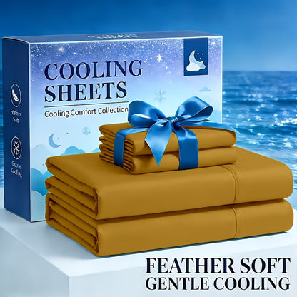 4pcs Cooling Bamboo Fiber Fitted Sheet Set, Children's 4000 TC Extra Deep Pocket 20-inch Sheet, Luxurious Soft Hotel-style Cooling Sheet Set, Suitable for People Who Are Sensitive to Heat, Wrinkle-resistant And Shrink-resistant, Includes Fitted