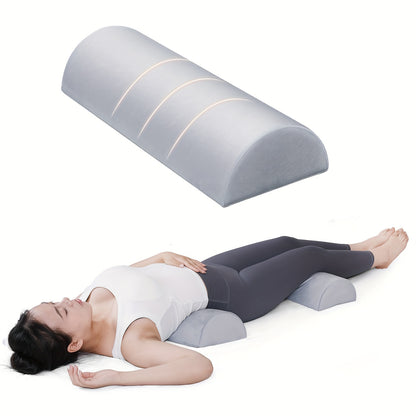1pc Half Moon Pillow, Leg, Knee, Back of Neck, and Lumbar Support Pillow, Suitable for Back or Side Sleepers, Semi-Rolled Round Pillow, Comfort for Ankles and Feet, Head, Neck, Spine, and Hips