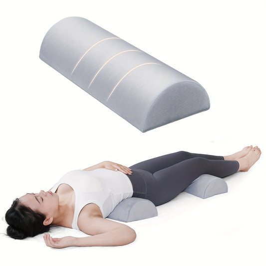 1pc Half Moon Pillow, Leg, Knee, Back of Neck, and Lumbar Support Pillow, Suitable for Back or Side Sleepers, Semi-Rolled Round Pillow, Comfort for Ankles and Feet, Head, Neck, Spine, and Hips