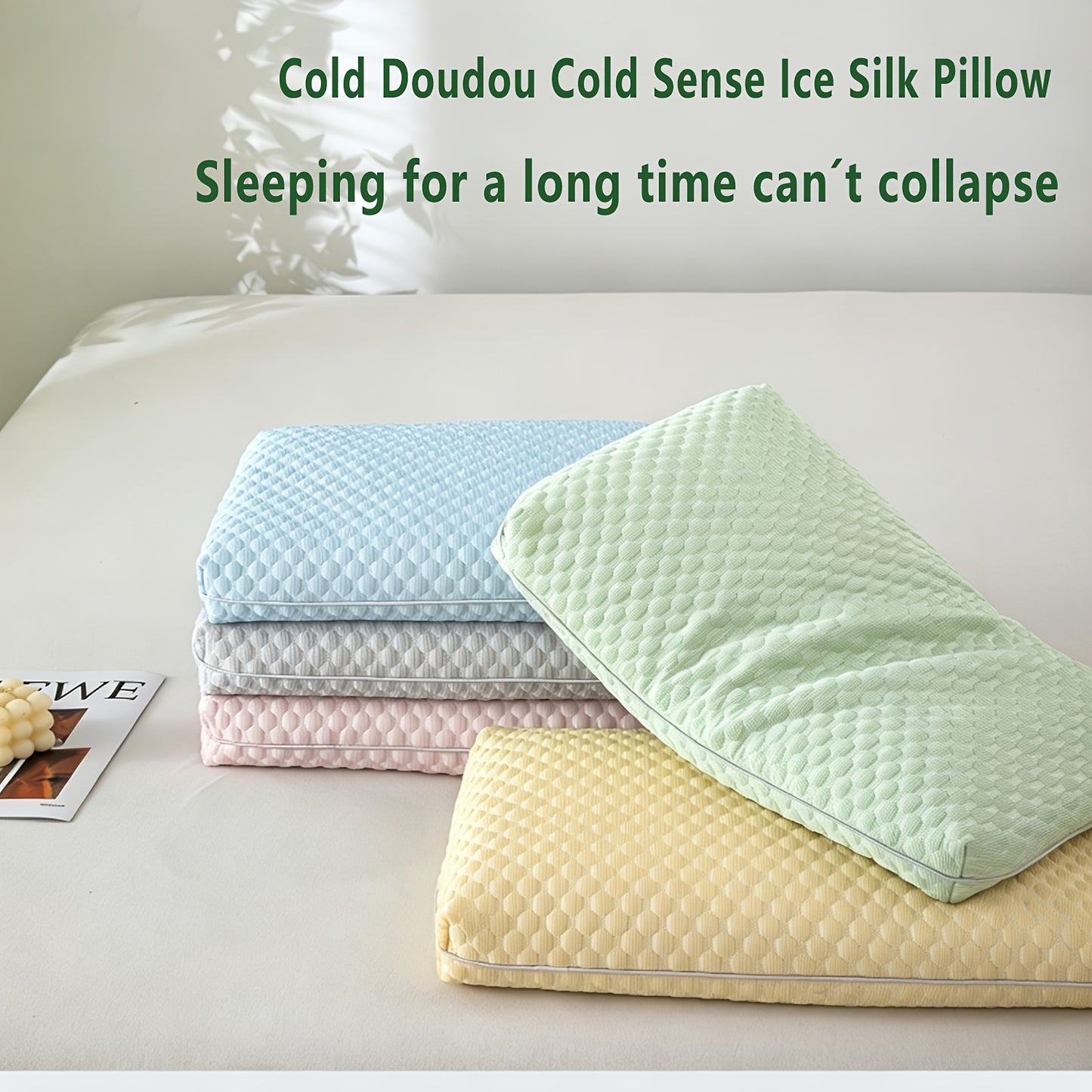 1 Pillowcase + 1 Breathable Cooling Bead Pillow Insert - Relaxing Neck Support for Easy Sleep, Essential for Home, Bedroom, and Hotel - Perfect Holiday Gift, Great Christmas Choice