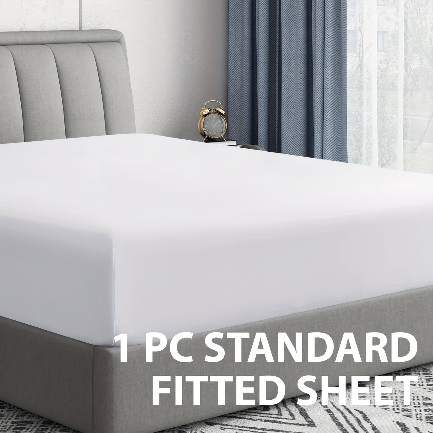 1pc Bed Fitted Sheet, All-season Microfiber Bedding - Includes Single Fitted Sheet - Soft, Hypoallergenic, Breathable, Machine Washable, Wrinkle Free, Fade Resistant, Shrink Resistant