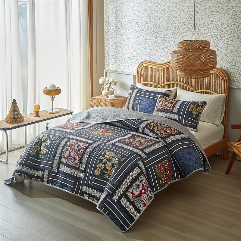 3pcs Luxury American Bedspread Set Ultra Soft Quilt, Moisture Wicking, Breathable, Hypoallergenic Double Sided Quilted Bed Cover Easy Care, Durable, Stylish And Convenient Bedding, Perfect for Bedroom, Living Room, Hotel