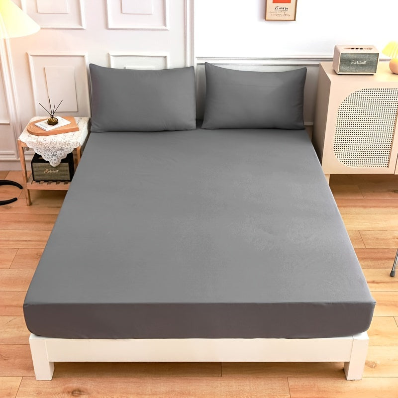 3pcs Solid Color Fitted Sheet Set (Sheets*1+Pillowcase*2.No Pillow Core), Skin-Friendly Soft And Breathable Bedding, Hotel Bedroom, Machine Washable