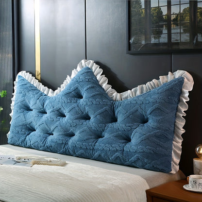 Luxurious Princess Crown Waist Support Pillow - Soft, Comfortable Cushion for Bedroom & Living Room | Ideal for Single to King Size Beds, Sofas, and Outdoor Furniture | Bohemian Style with Ruffle Trim | Hand Wash Only