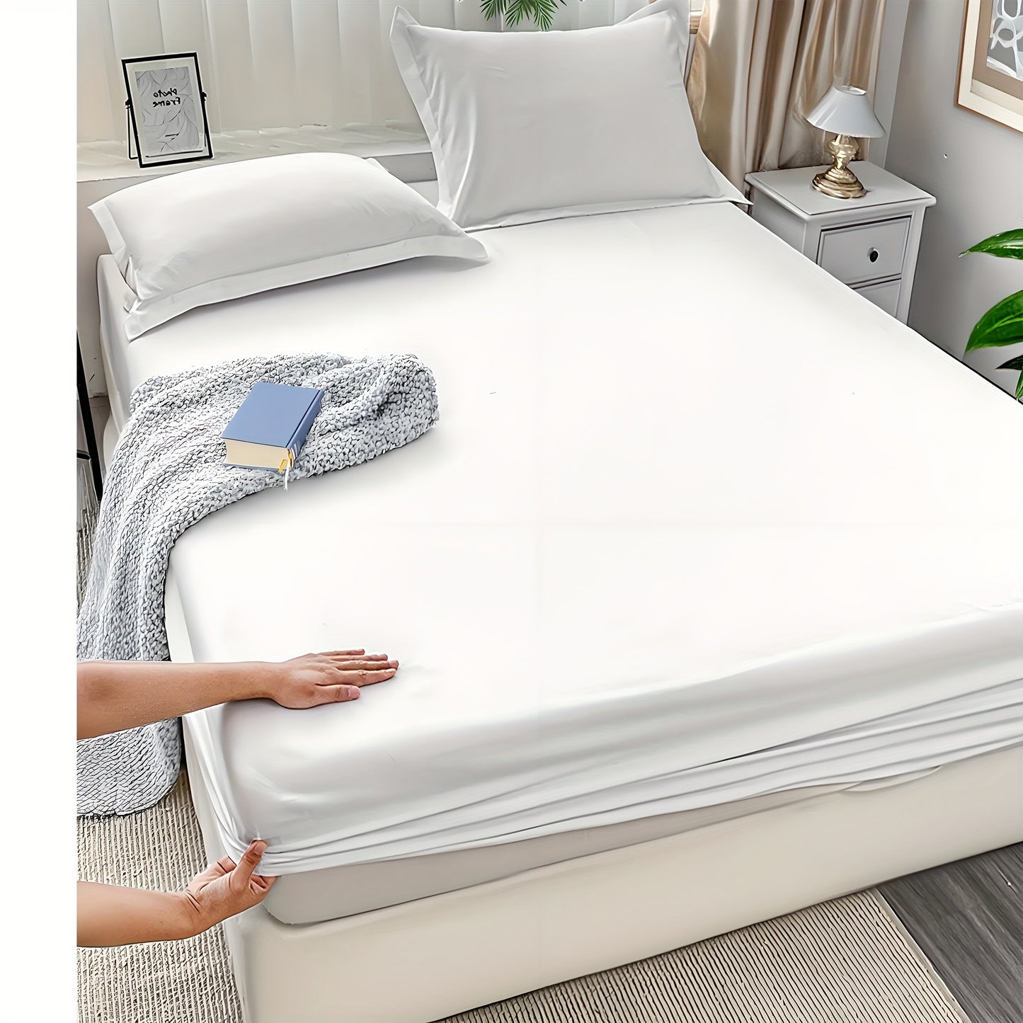 3pcs Soft And Breathable Solid Color Bed Sheet Set, 14" Deep Pocket, All-Season Comfort, Includes 1 Fitted Sheet & 1 Or 2 Pillowcases, Machine Washable for Easy Care