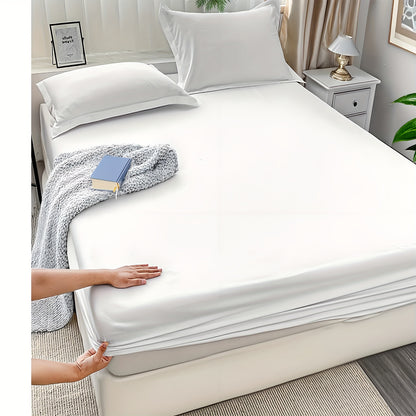 3pcs Soft And Breathable Solid Color Bed Sheet Set, 14" Deep Pocket, All-Season Comfort, Includes 1 Fitted Sheet & 1 Or 2 Pillowcases, Machine Washable for Easy Care