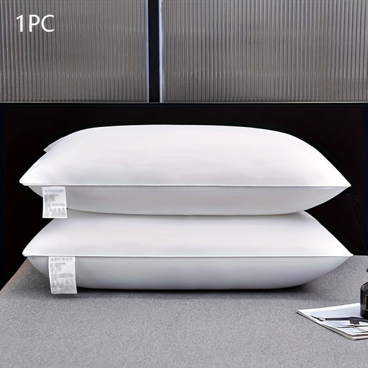 1pc Standard Size Low Pillow for Sleeping - 18.9x29.13inch Soft Polyester Fill, All-Season Comfort & Support for Side/Back Sleepers, Multipurpose Bed Pillow for Dorm, Living Room, Single Bed - White, Side Sleeper Pillow, Dorm Room Bedding, Simple Pillowca