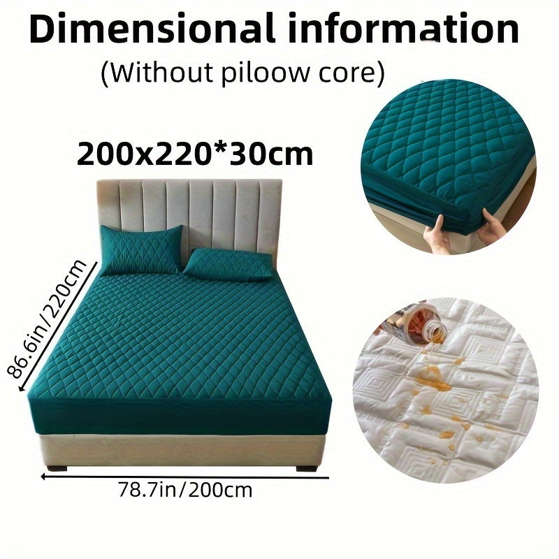 2/3pcs Two-Piece/Three-Piece Multi-Color Waterproof Fitted Sheet Set Waterproof Mattress Protector Fitted Sheet and Pillowcase Set Anti-slip Full Cover Protection Cover