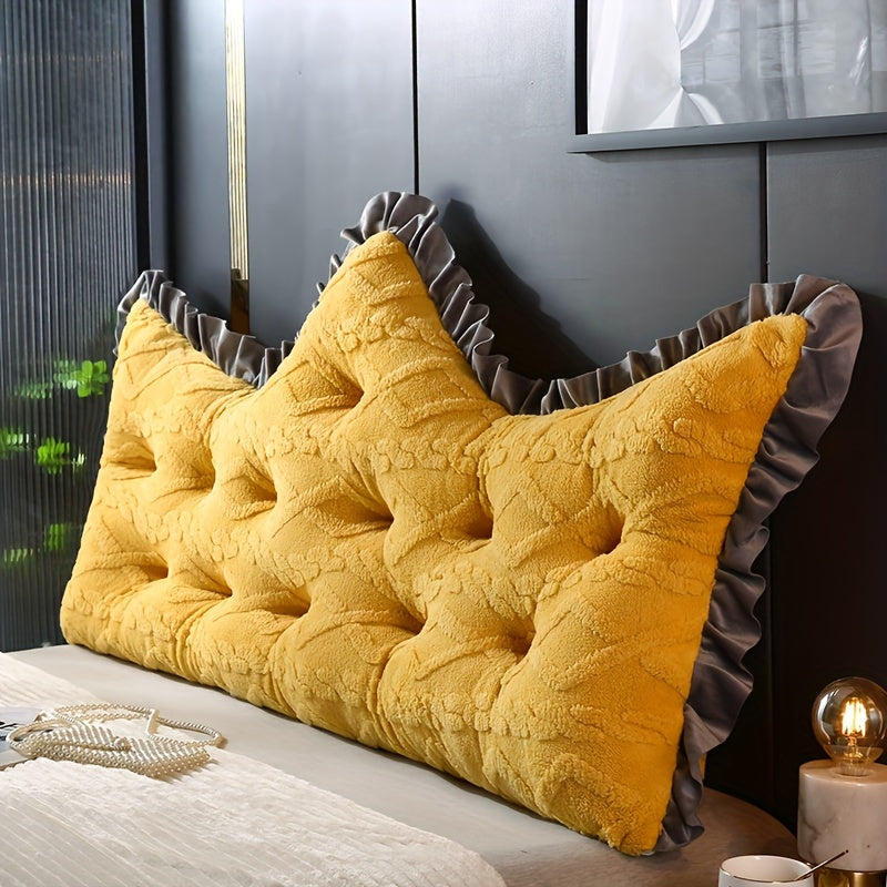 Luxurious Princess Crown Waist Support Pillow - Soft, Comfortable Cushion for Bedroom & Living Room | Ideal for Single to King Size Beds, Sofas, and Outdoor Furniture | Bohemian Style with Ruffle Trim | Hand Wash Only