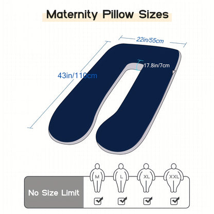 Wndy'S Dream Summer Cool Pregnancy Pillow, Cooling Velvet Body Pillow, 43.31inch 1950G Ergonomic Support, Skin-Friendly Sweat-Free Fabric, Washable Cover, Full Body Support for Pregnant Women