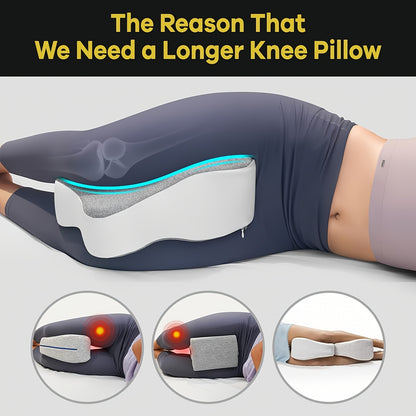 Knee Pillow Made of Memory Foam Designed for Side Sleepers, Providing Leg And Maintaining Knee Separation for Proper Alignment. It Features a Washable, Breathable Cooling Cover And Makes a Perfect Gift for Any Season