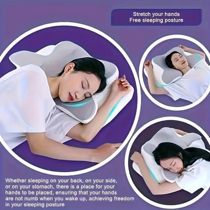 Ergonomic Butterfly Pillow | Soft Comfort Slow-Rebound, Cervical Support, Polyester, All-Season Use