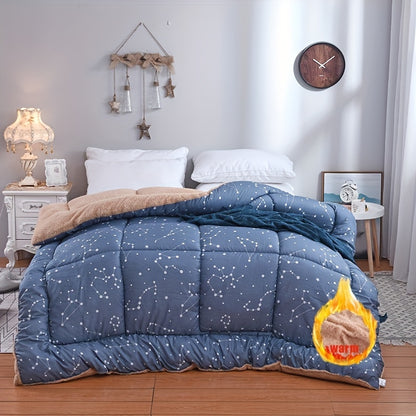 1pc Warm Milk Quilted Quilt Universe Star - Lightweight, Soft, Comfortable Bedding for All Seasons - Perfect for Dorm, Hotel and Bedroom Use