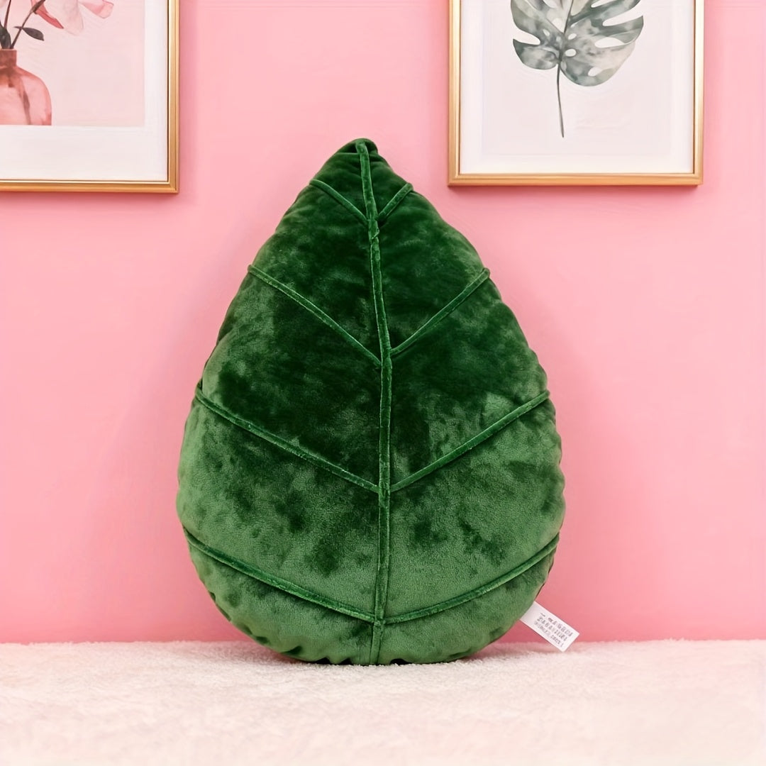 Leaf-Shaped Cushion Suitable for - Retro Botanical Decor Leaf Pillow with -Seamed Edges, Dry Only, Leaf Pillow for Sofa Bed Chair, Decorative Accent Piece 15.75x10.24inch