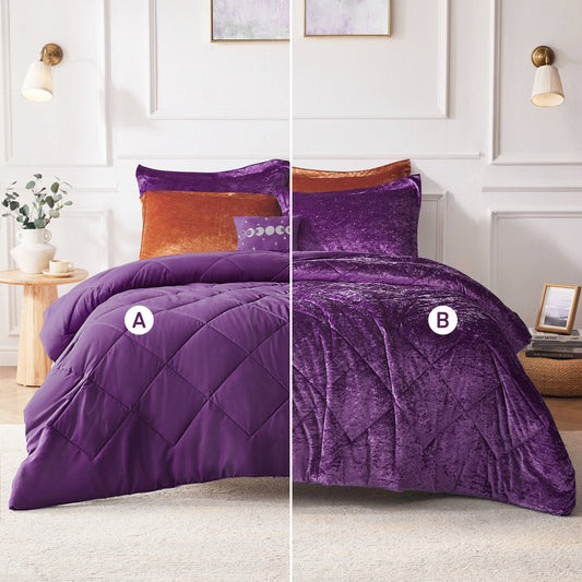 2/3 Piece Comforter Set, Velvet Comforter Set, Luxury Diamond Quilting Comforter Set, Fluffy Comforter Bed Set with Decorative Pillowand, Blush,Purple,Black, Twin/Twin XL,Full/Queen,King/Cal King