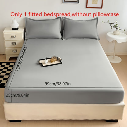 Solid Color Fitted Sheet, Soft, Skin-Friendly, and Breathable Bedding, Washable, Suitable for All Seasons, Hotel Mattress Protector. One Single Fitted Sheet, Pillowcases Not Included. Microfiber Brushed Finish Bed Sheet in Dark Blue