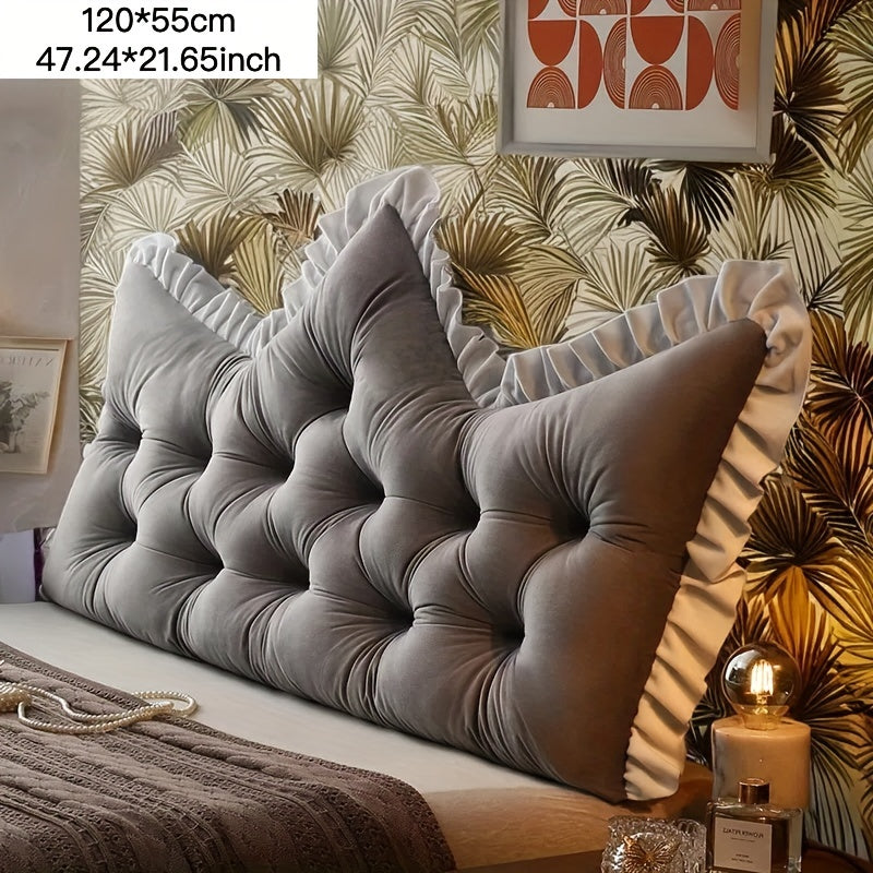 1pc Large Backrest Pillow, Bedside Pillow for Sofa Bed, Crown Shaped Backrest Cushion Pillow, Bedroom Supplies, Home Decor, Shaped Bed Backrest Pillow with Zipper Closure, Decorative Headboard And Tatami Support Cushion for Back Sleepers